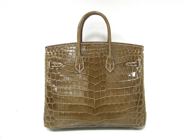 エルメス バーキン25/フィセル/金具 シルバー)/クロコダイルニロティカス